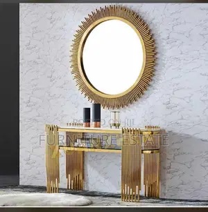 Premium Marble Top Classic Console Mirror