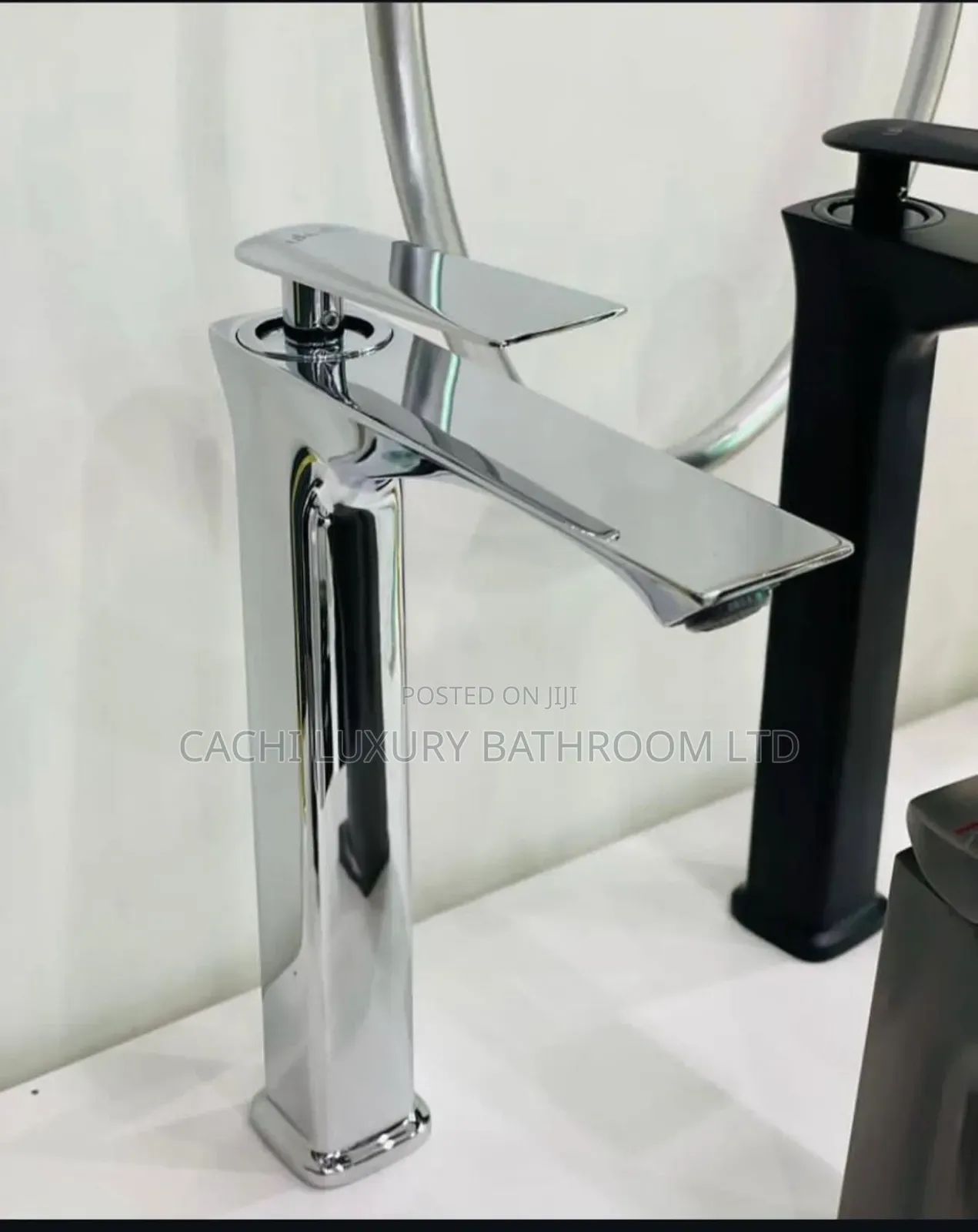 Black and Chrome Basin Mixer Tap