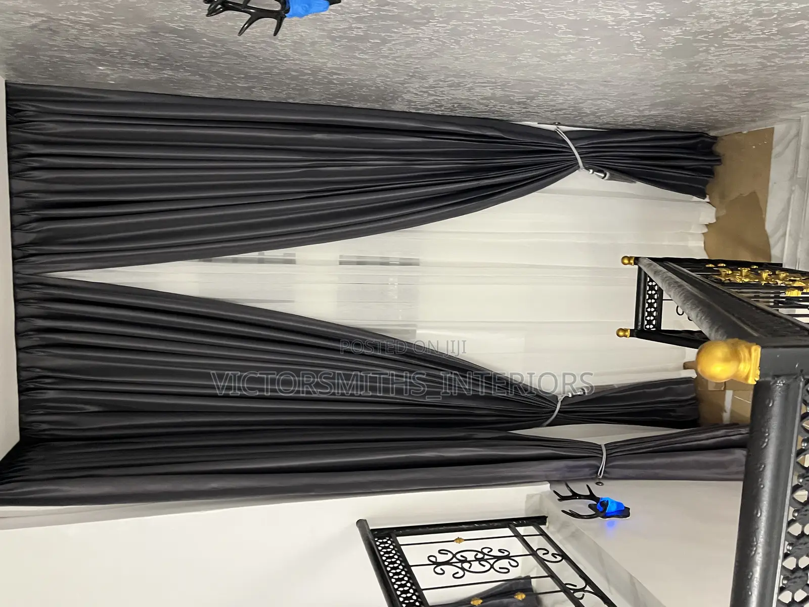 High Quality Gray 3pleeting Drapes