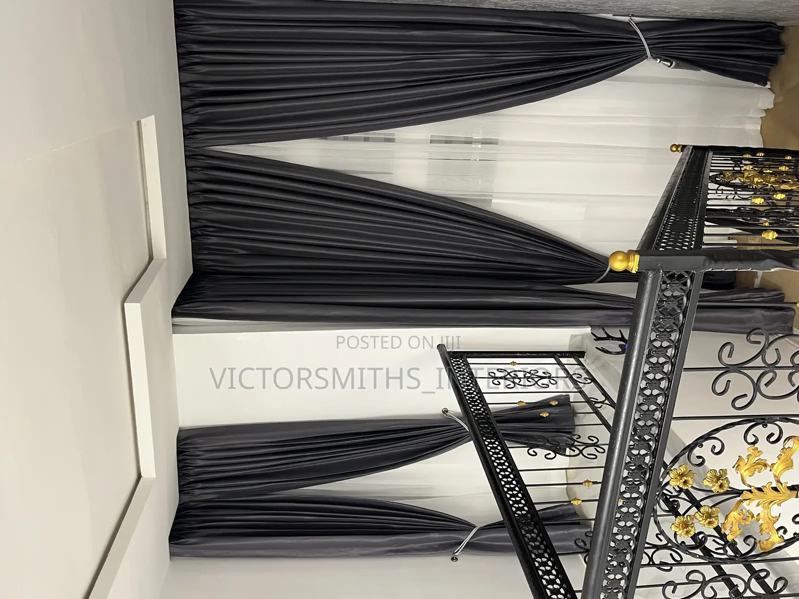 High Quality Gray 3pleeting Drapes