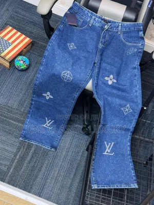 Original Luxury Men's Jeans Louis Vuitton Monogram Available