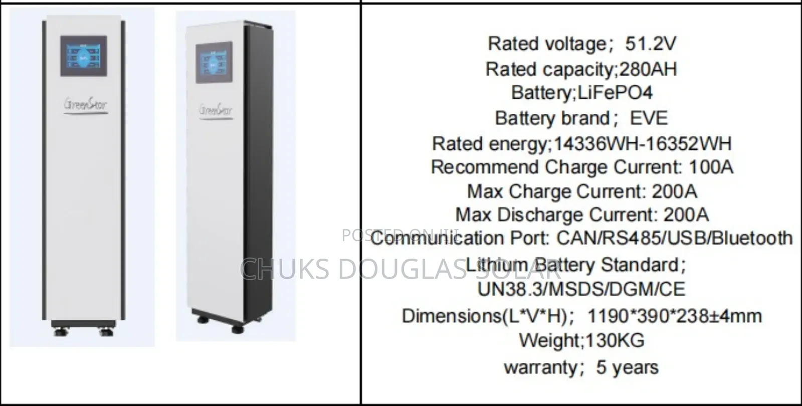 14.5kwh Greenstor Lithium Battery
