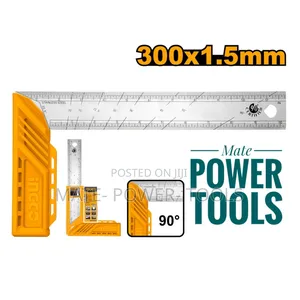 Ingco Angle Square Stainless Steel Rule 300 X 1.5mm 12” Inch