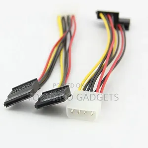 Molex To 2 Sata Dual Power Y Splitter Cable 2 Way 4pin-15pin