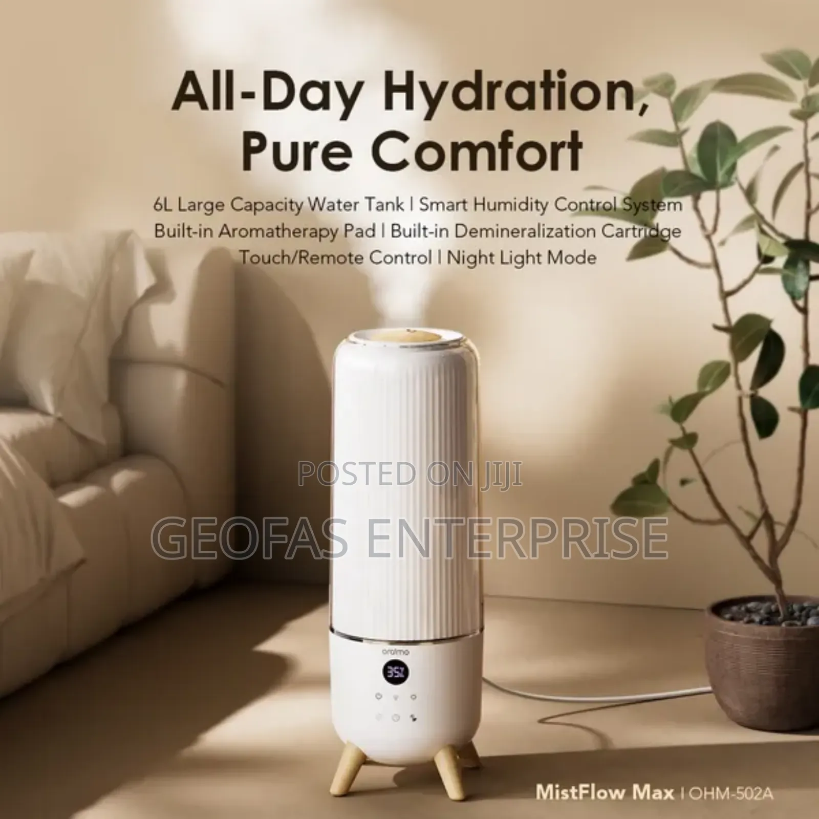 Oraimo Larger Mistflow Max 6l Humidifier