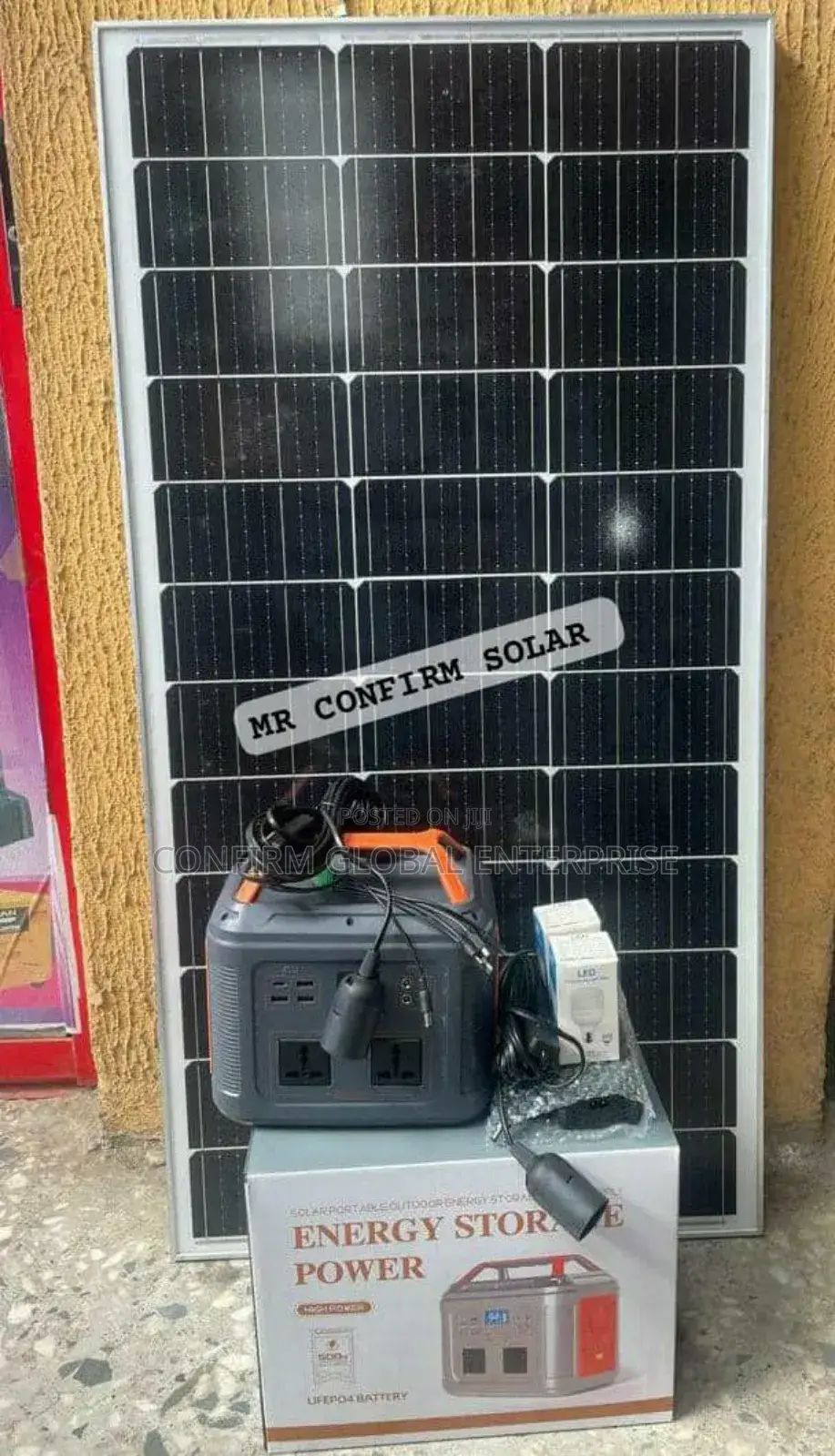 Solar Generator 500w With 100w Solar Panel and 4 Bulb