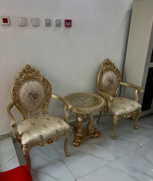 Royal Console Fabric Chairs With Coffee Table (Full Set)