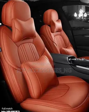 Nappa Orange Leather Car Seat Cover