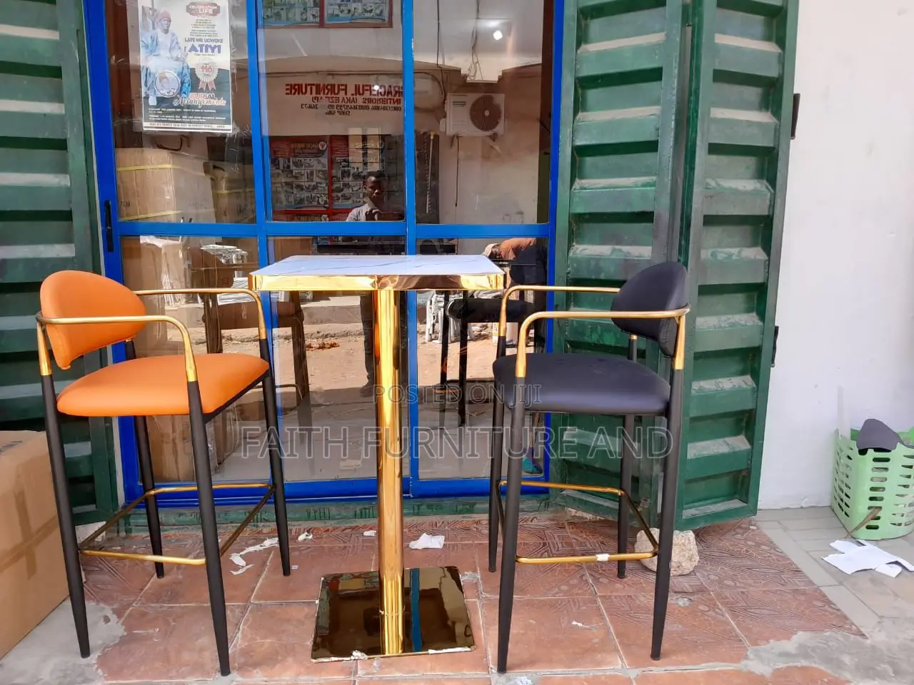 Barbing Table and 2 Chairs