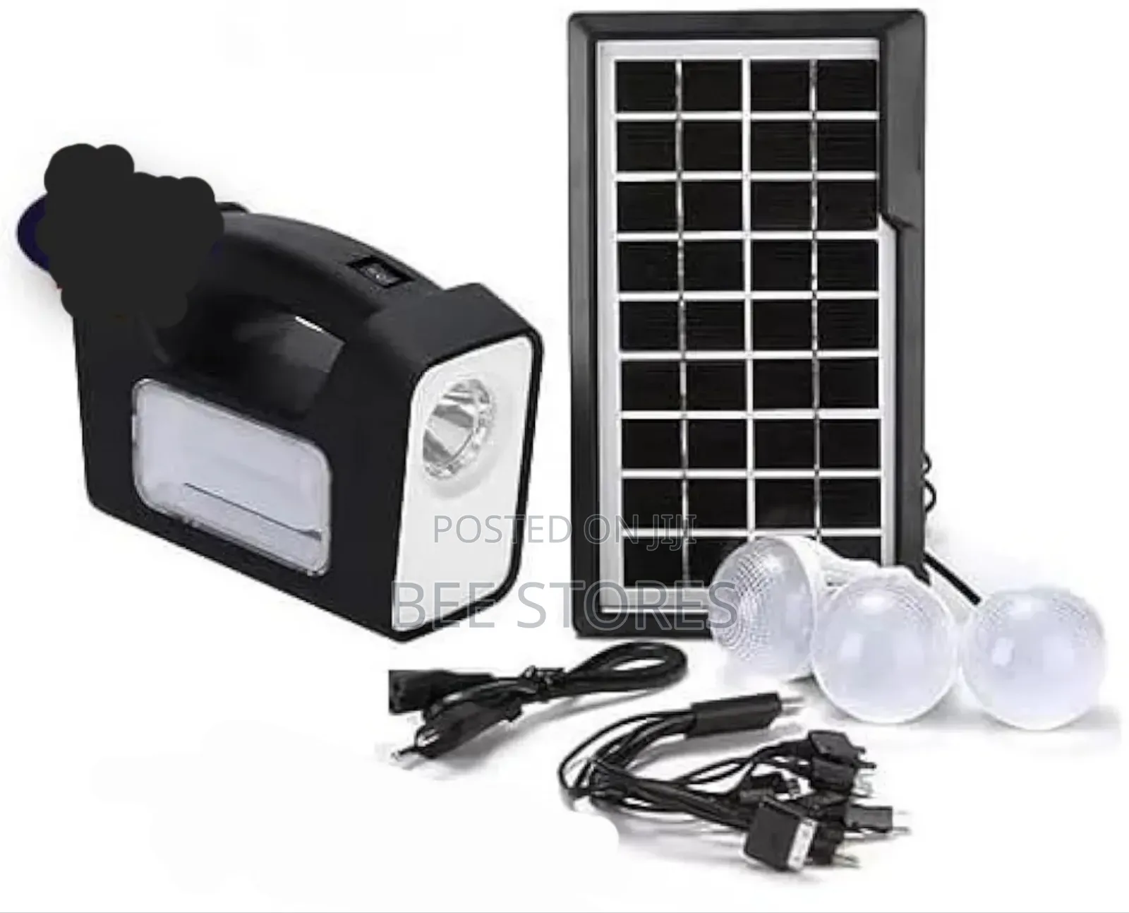 Solar Lighting System Kit : Panel, Lamp and 3 Bulbs