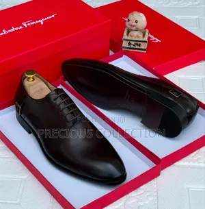 Ferragamo Pull on Lace Up Coperate Shoe