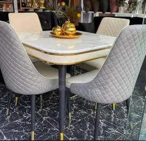 4 Seater Dining Set With Original Leather Seats.