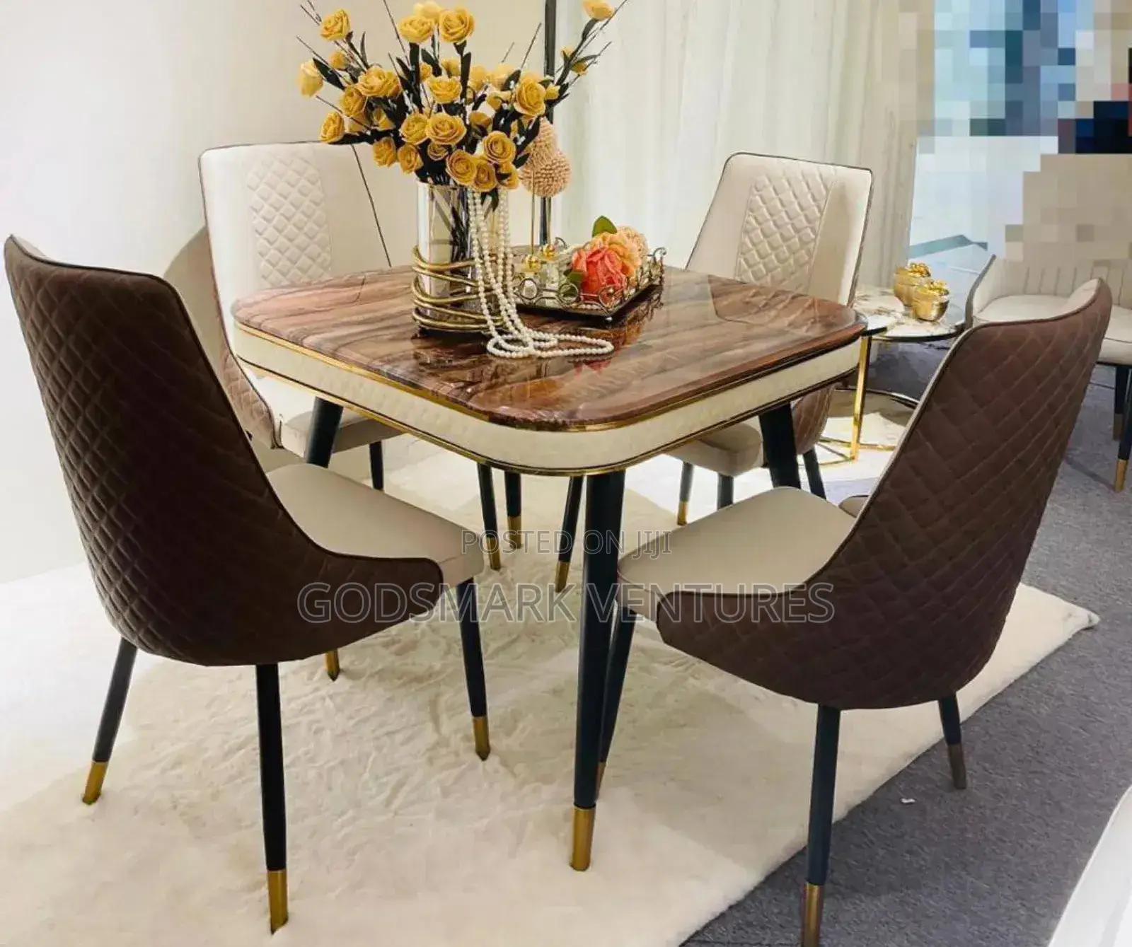 Imported Dining Set With Marble Top(4 Seater)