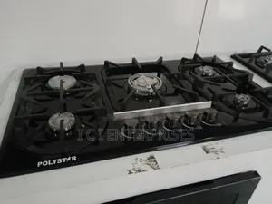 Polystar Black Stainless Steel5 Burner Built Gashub