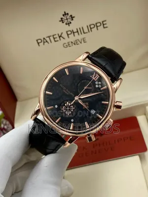 Patek Phillippe Leather Watch With Chronograph