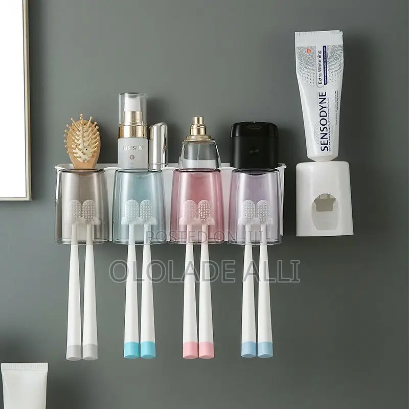Toothpaste Dispenser With Toothbrush Holder