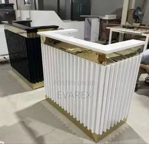 1.2mtr Receptionist Desk Table White/Gold