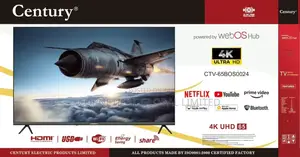 Century 65"inches Uhd Smart Vidaa Tv (Voice Assistance)