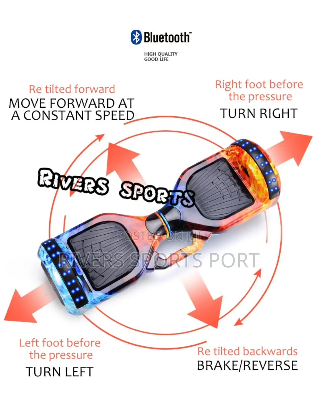 6.5" Balance Wheel Scooter Hover Board With Bluetooth and Speaker