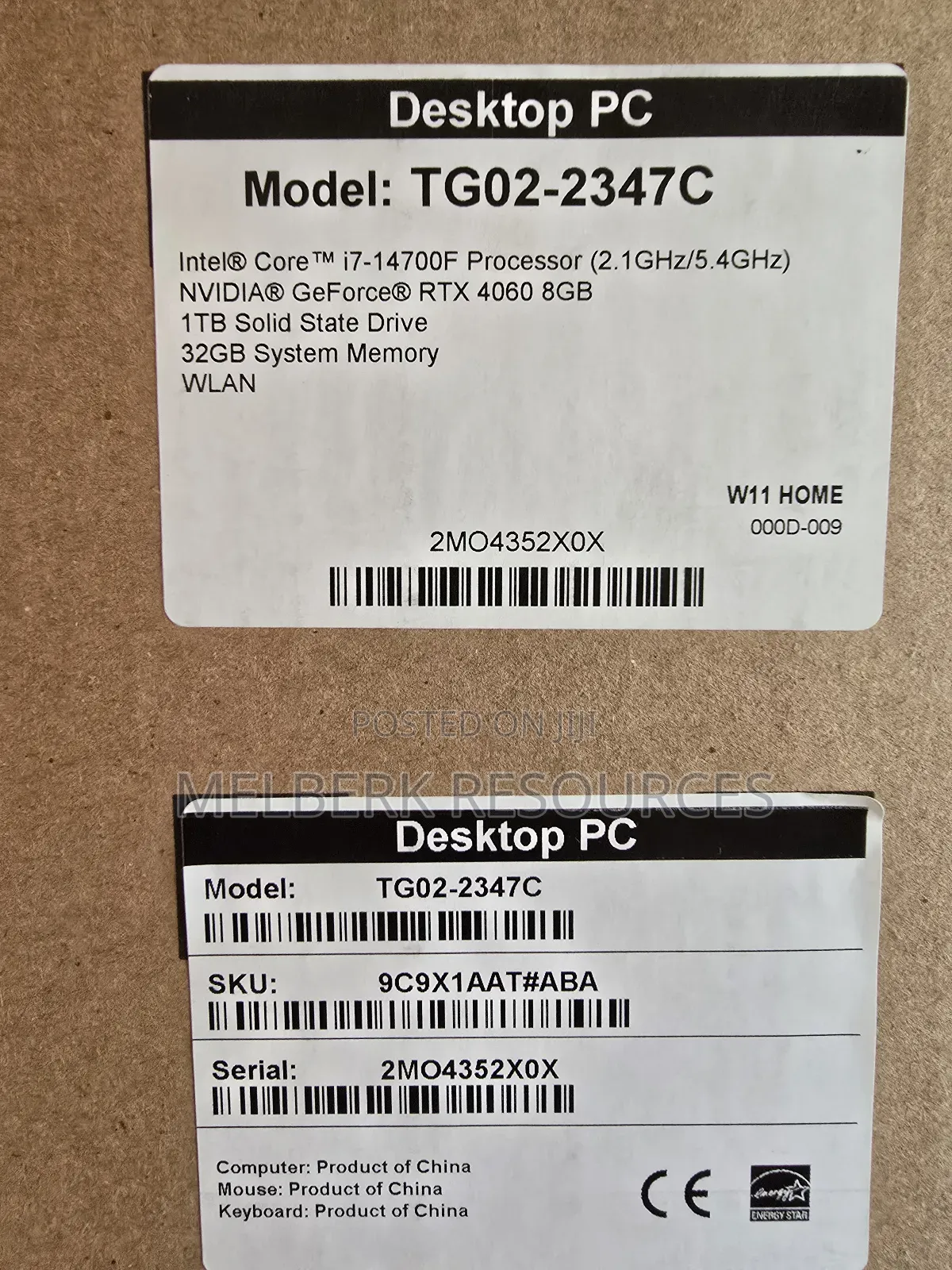 New Desktop Computer HP Victus 15L 32GB Intel Core I7 SSD 1T