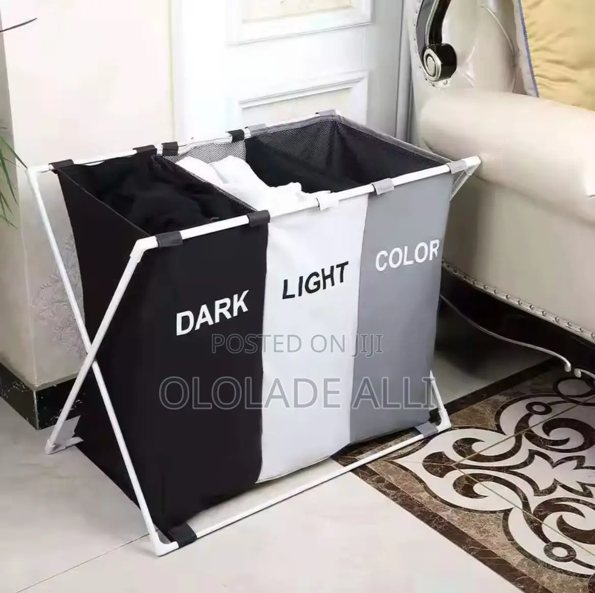 3 Partition Foldable Laundry Basket
