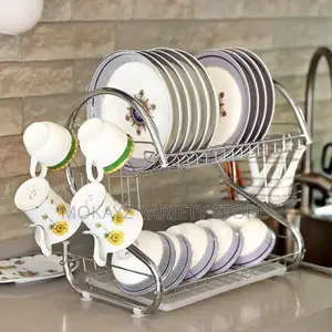 16 Inches Stainless Steel 2-Layer Plate Rack