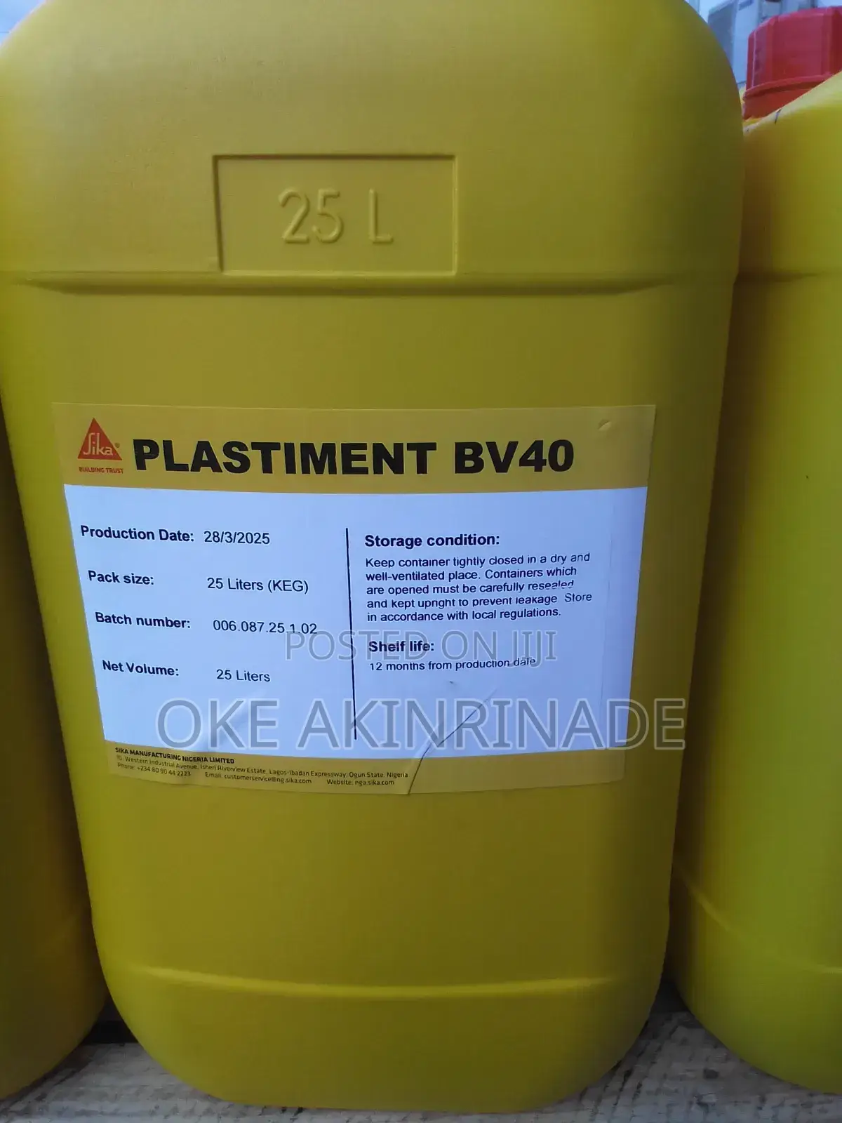 Plastiment Bv40 Water Reducing Retarding Concrete Admixture