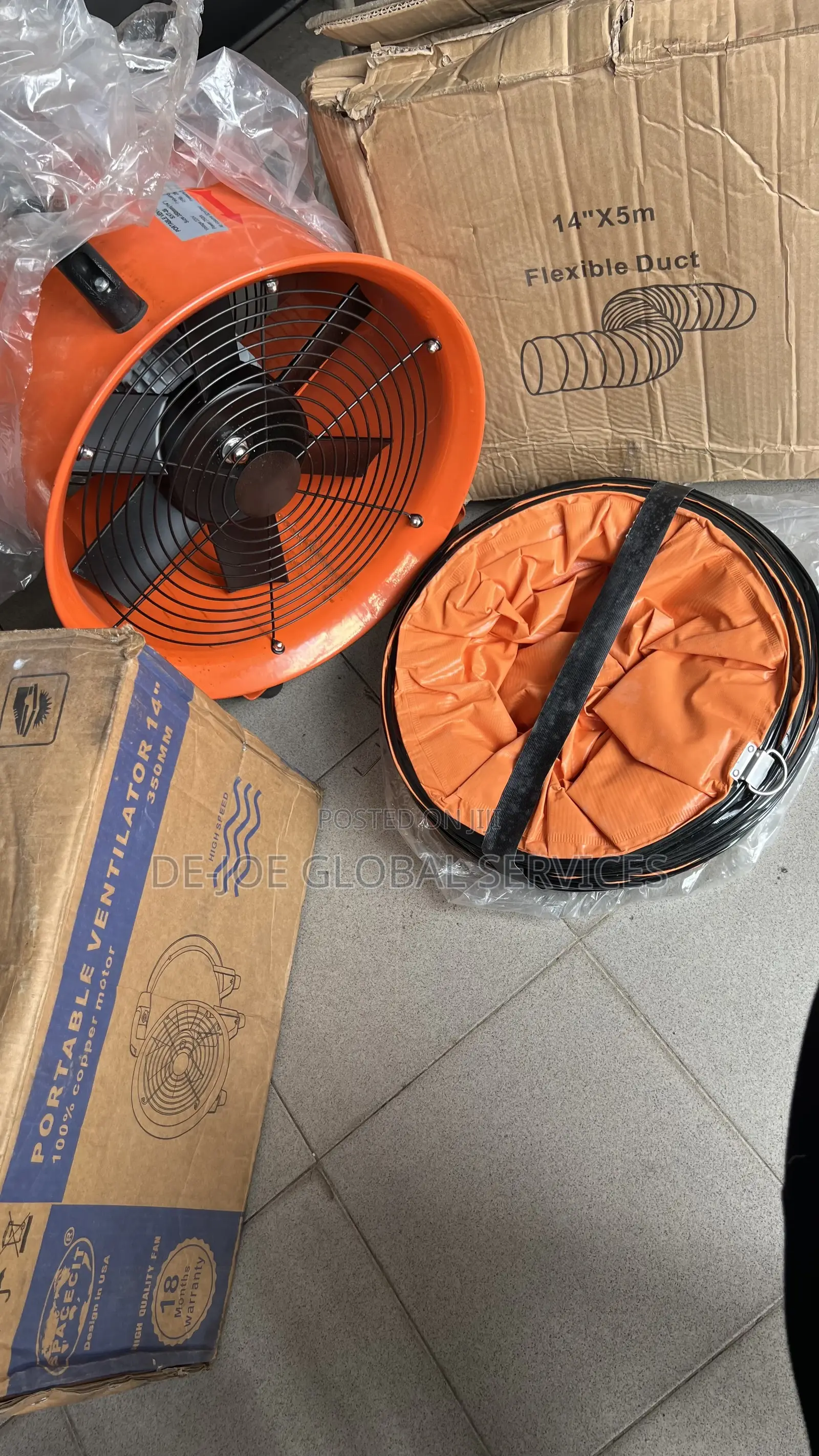 Portable Ventilator Complete With the Flexible Hose 14”