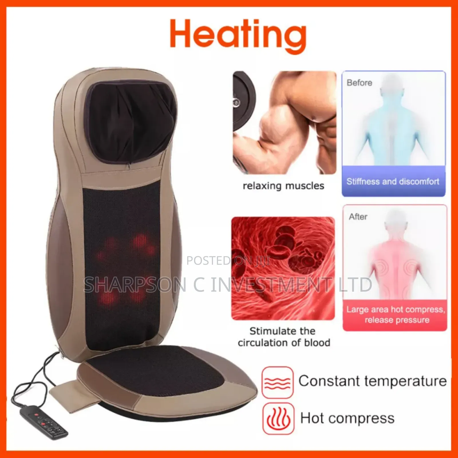 Multifunctional Shiatsu Kneading Massage Cushion