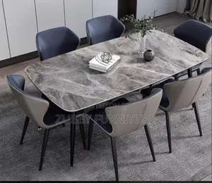 High Quality and Imported Marble Top Dining Set by 6 Chairs