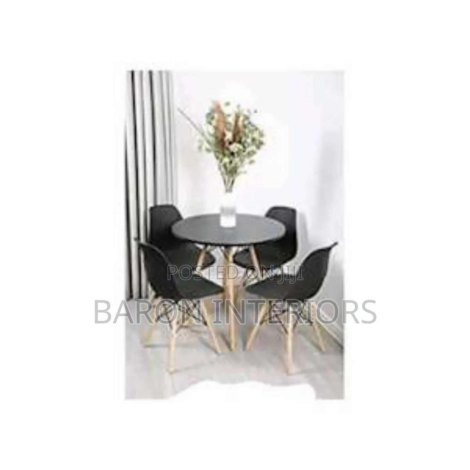 Dinning Table and 4 Chair - Black