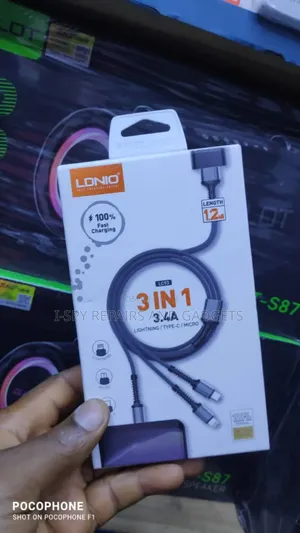 Ldnio Lc93 3 in 1 Fast Charging Cable 1.2m