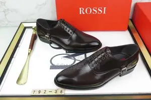 Photo - Rossi Premium Leather Oxford Dress Shoes - Dark Brown