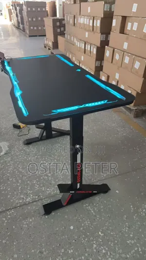 New Adjustable Height Table With Led Lights Round the Top