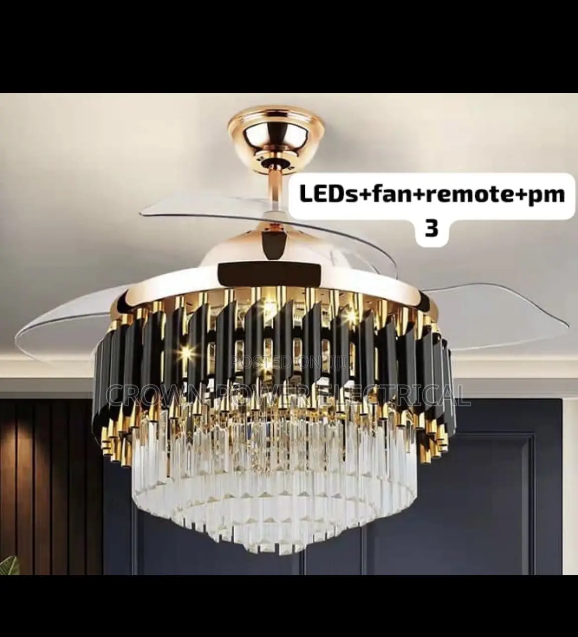 Luxury Crystal Chandelier With Fan