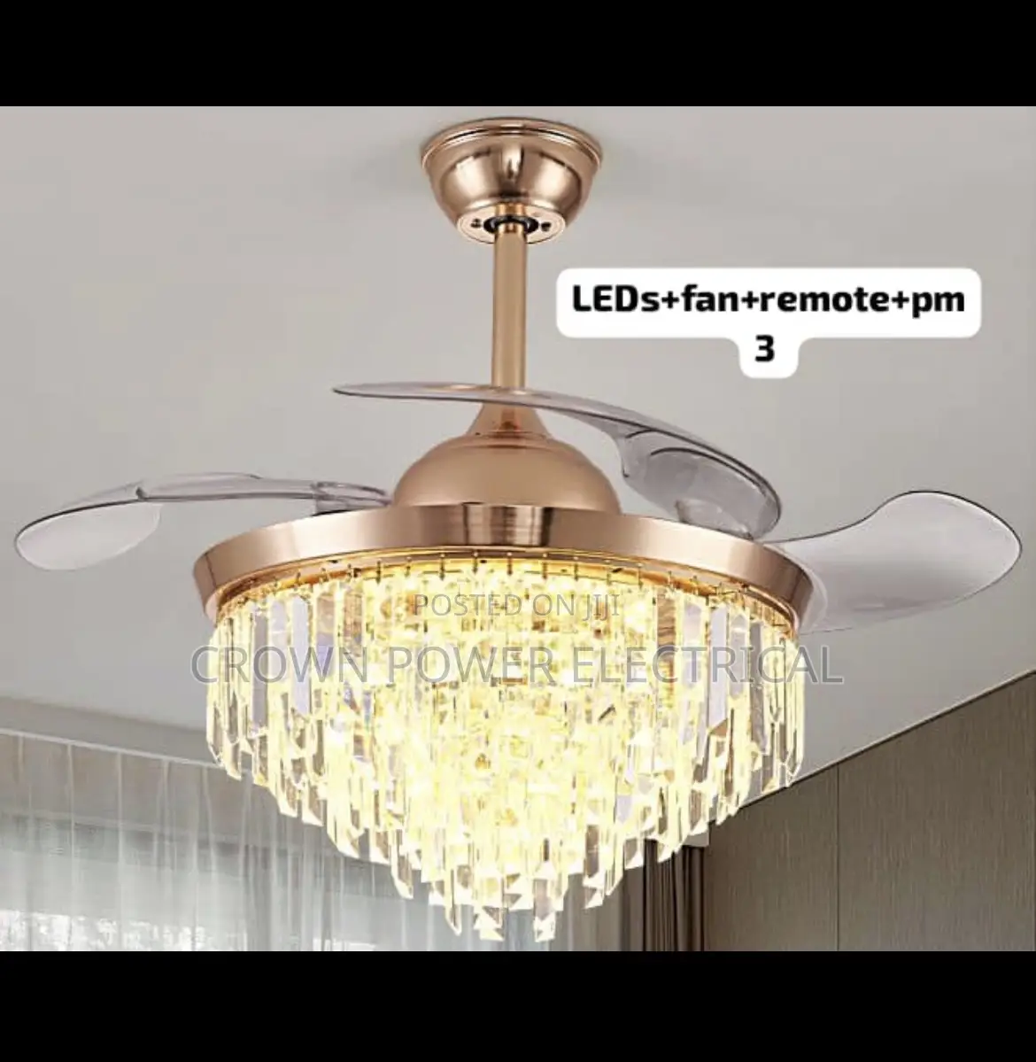 Luxury Crystal Chandelier With Fan