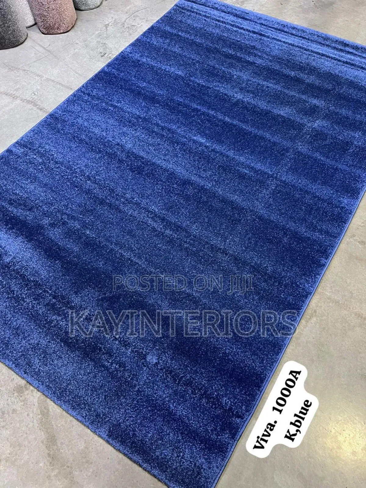 Plain Blue Turkish Center Rug