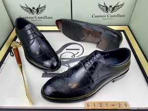 Photo - Cantore Castellani Classic Black Brogue Derby Shoes