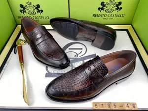 Photo - Renato Castello Brown Embossed Leather Loafers