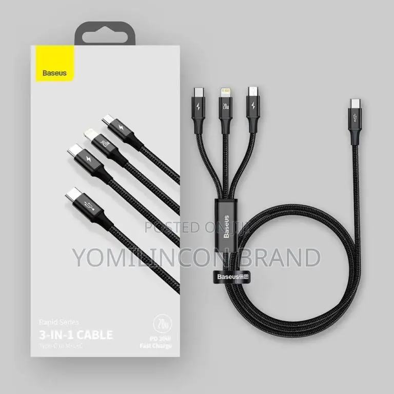 Baseus Pd 20w Fast Charge Rapid Series 3in1 Cable