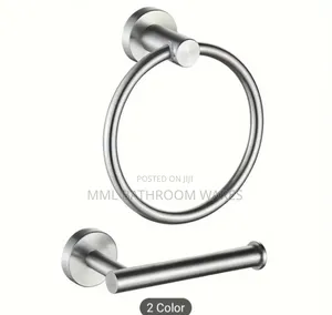 Stainless Steel Towel Ring and Tissue Holder Combo