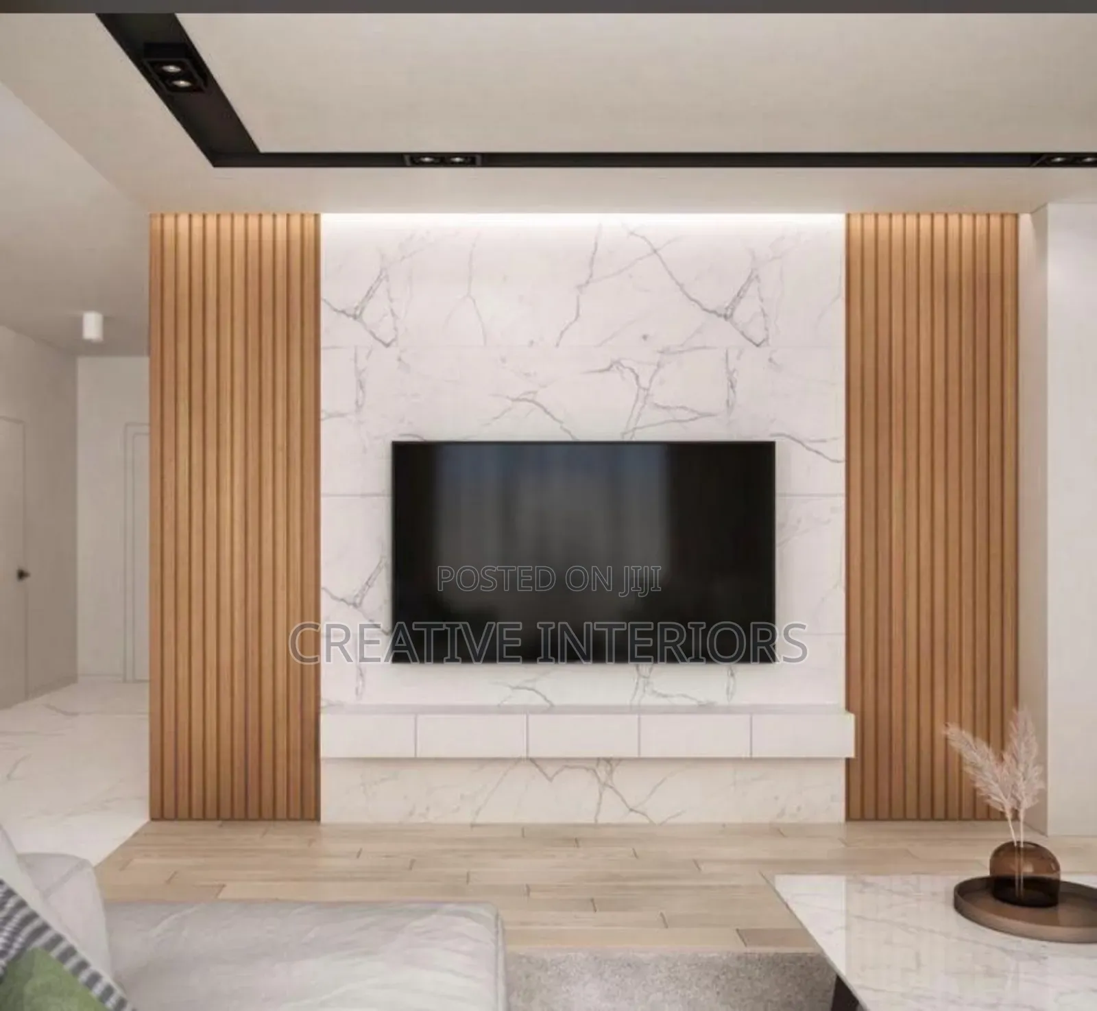 Fluted Wallpanel With Adhesive Marble Sheet