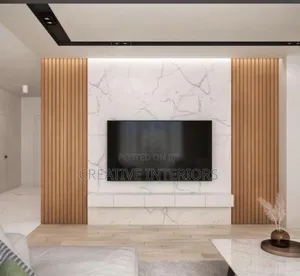Fluted Wallpanel With Adhesive Marble Sheet