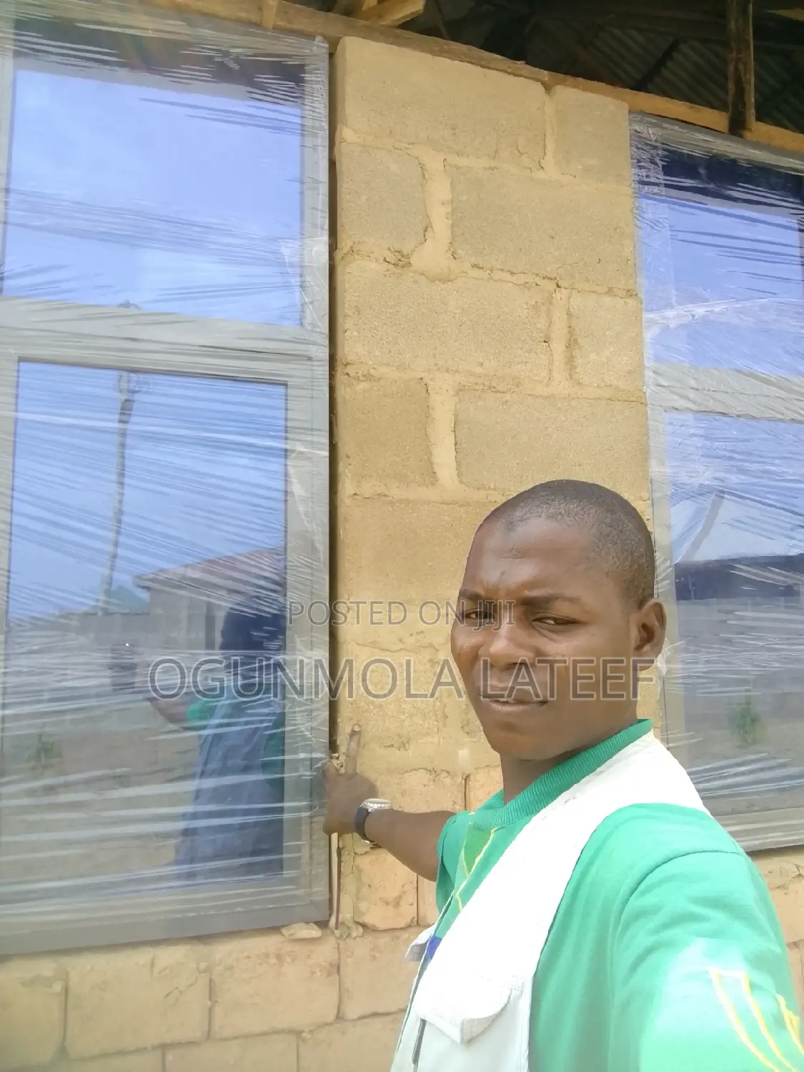 Window Casement Aluminum With Net and Burglary