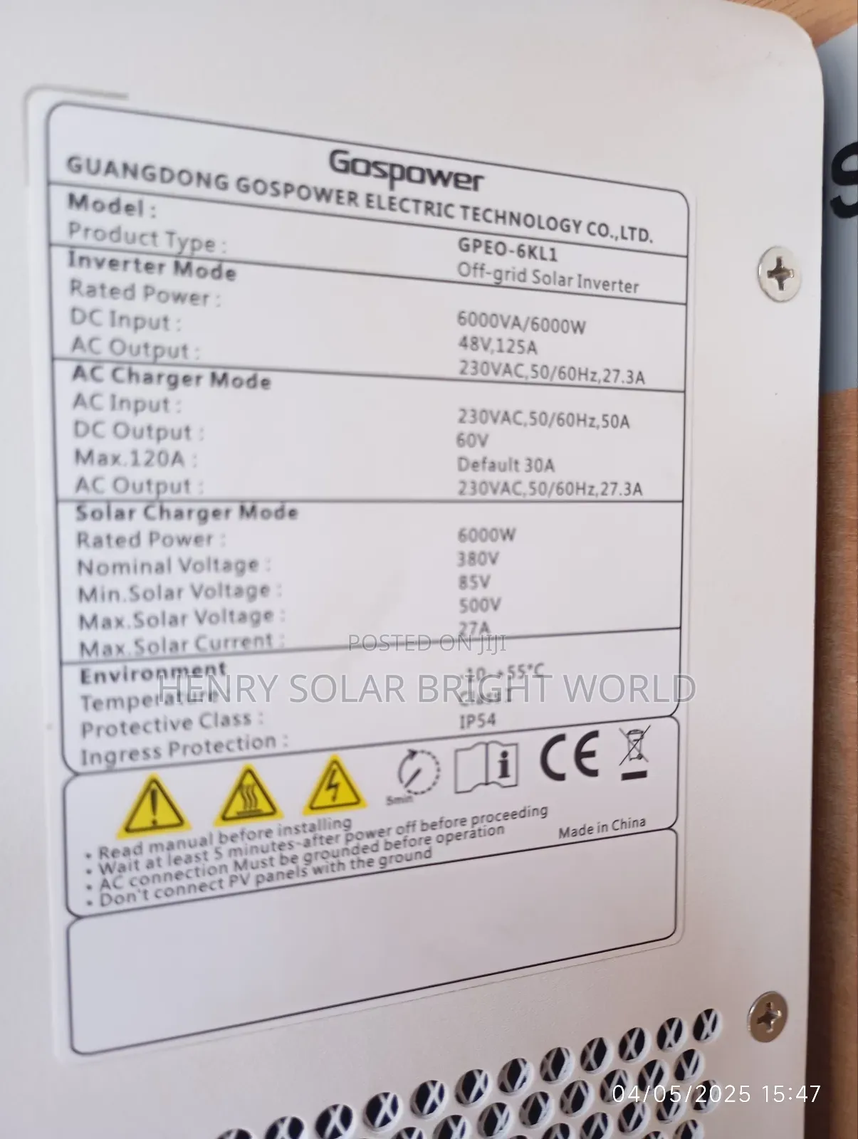 Gospower 6kw 48v Hibrid Inverter