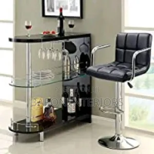 Comfort Swivel Adjustable Height Bar Stool - Black