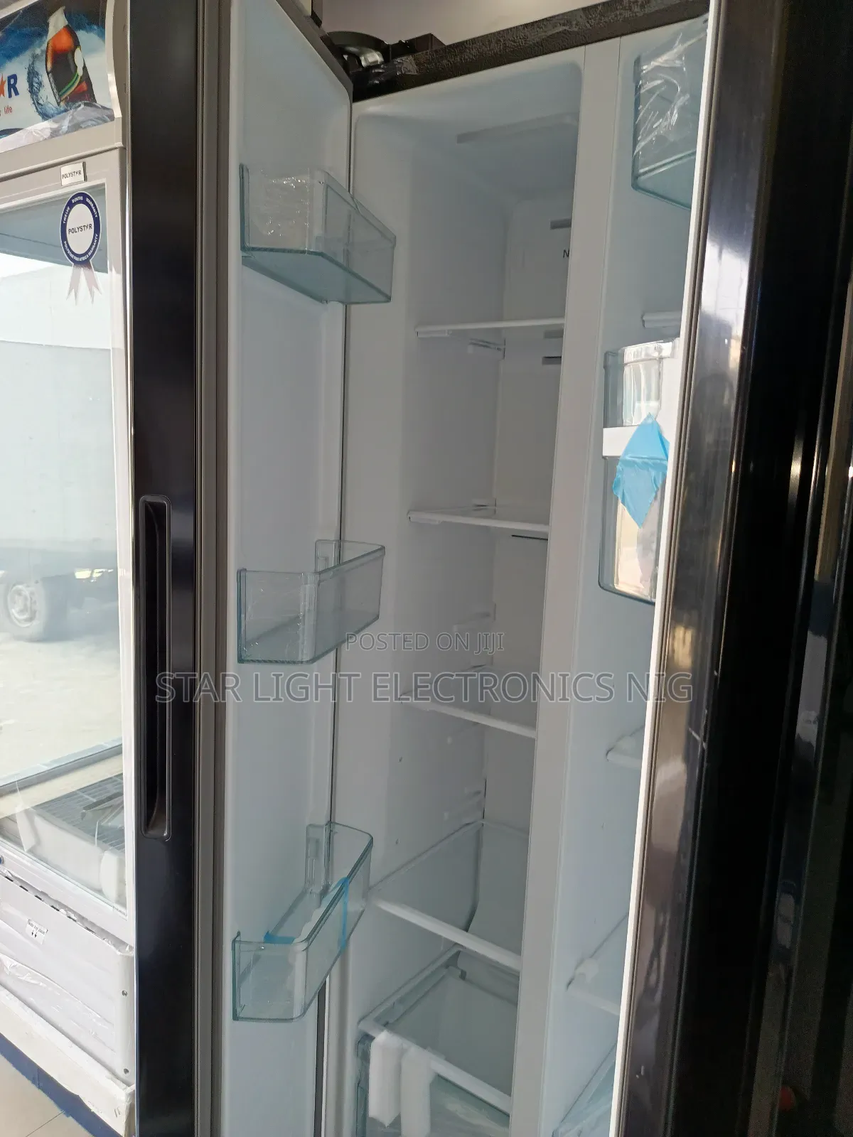 Mirror Black Inverter Side by Side Fridge