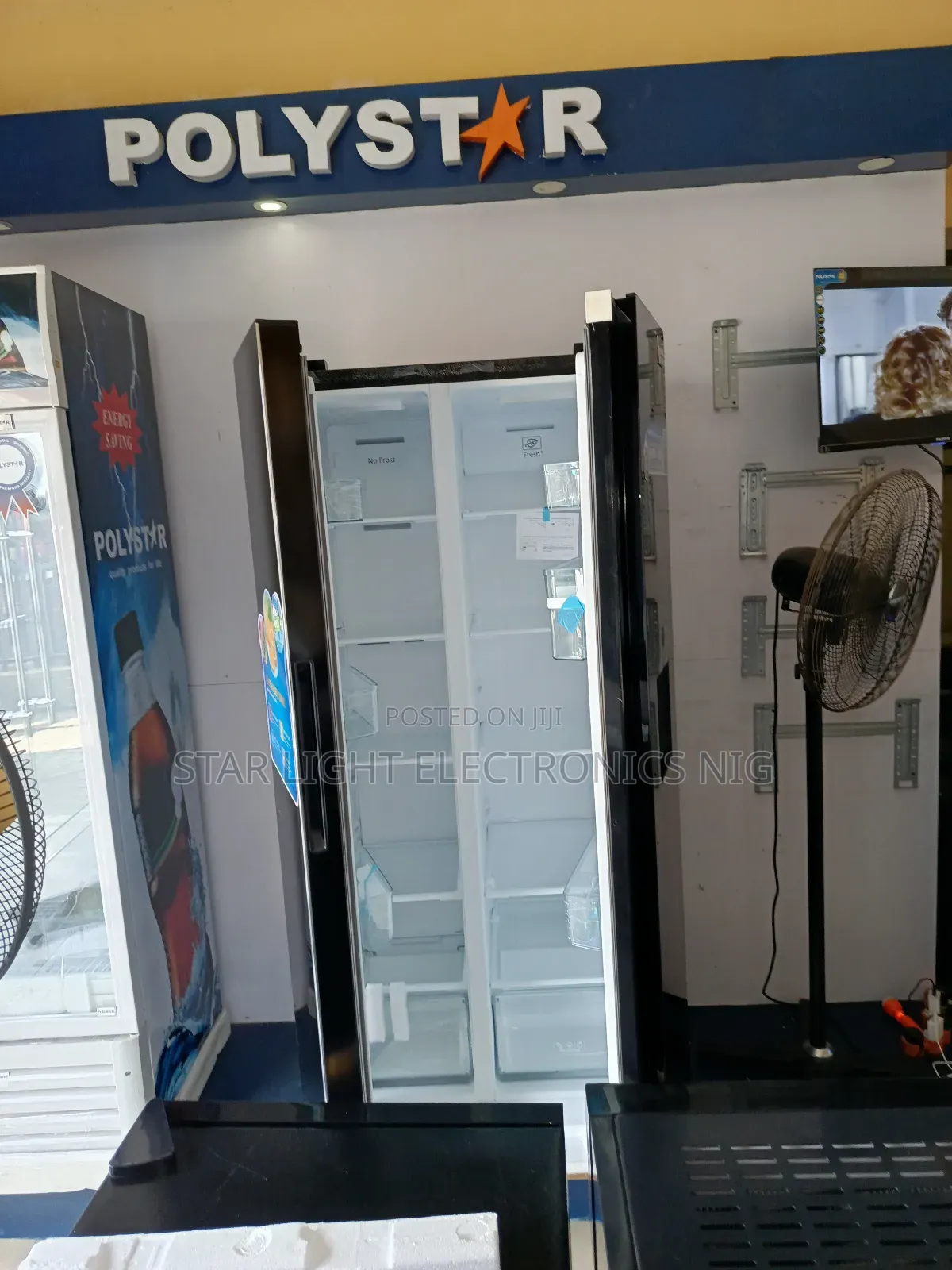 Mirror Black Inverter Side by Side Fridge