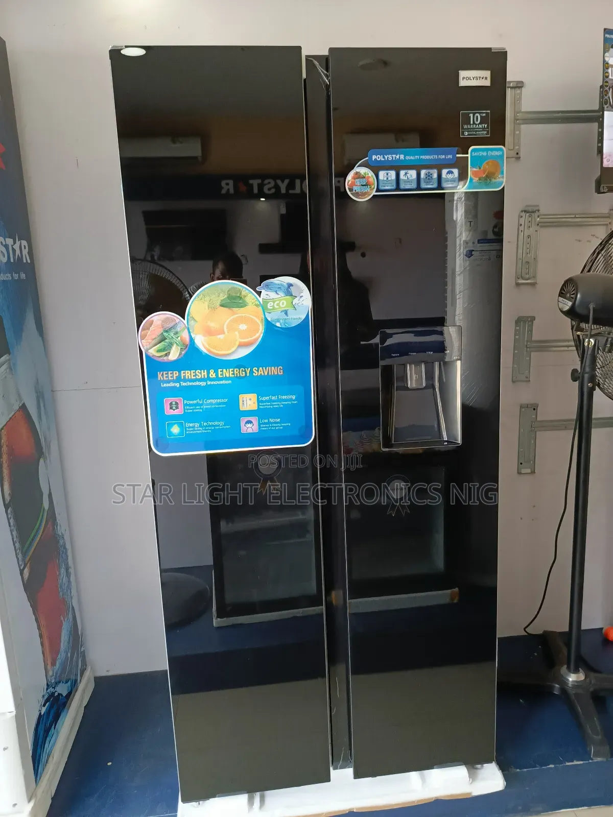 Mirror Black Inverter Side by Side Fridge
