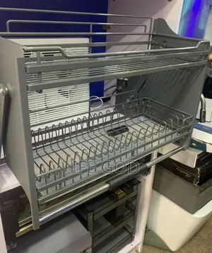 Original 80cm Inbuilt Cabinet Grey Pull Down Plate Rack Etc.
